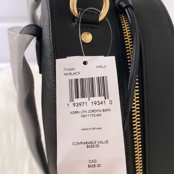 NWT Coach Jordyn Backpack/Black/ Crossgrain Leather - Picture 12 of 12